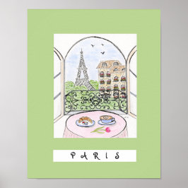 Póster Caprichoso París y Torre Eiffel "PARÍS"