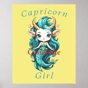 Póster Capricorn Chica Mermaid Thunder_Cove