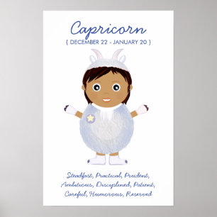 Póster Capricorn - Girl Horoscope Poster