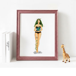 Póster Capricorn Zodiac Illustration – Hand Drawn