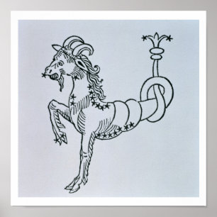 Póster Capricornio (la cabra) un ilustracion del Poe