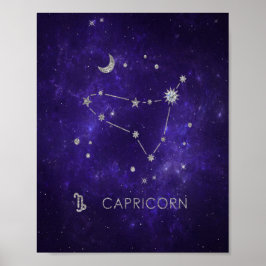 Póster Capricornio púrpura Zodiac | Horoscopio astrológic