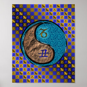 Póster Capricornio y agua Ox