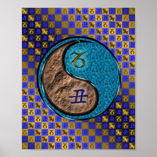Póster Capricornio y agua Ox (Frente)