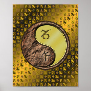 Póster Capricornio y caballo Metalizado