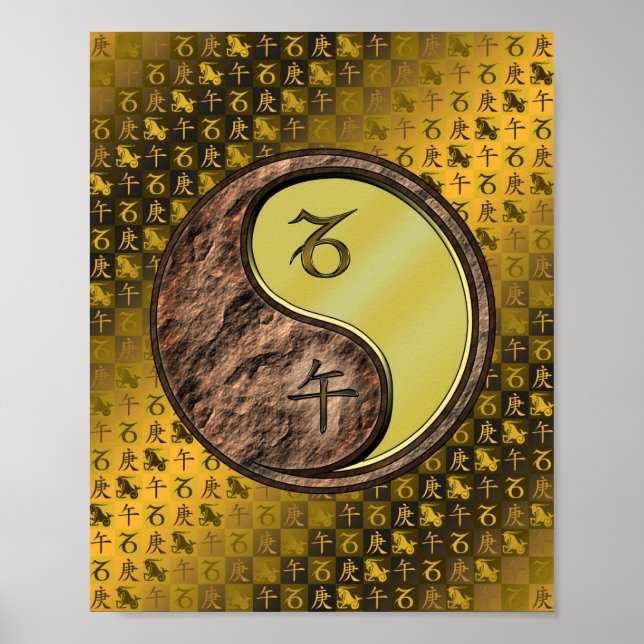 Póster Capricornio y caballo Metalizado (Frente)