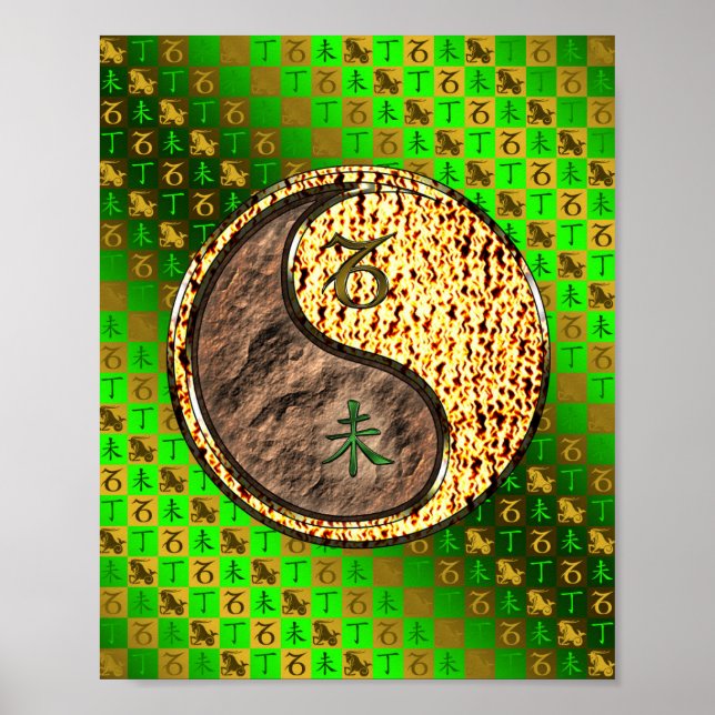 Póster Capricornio y cabra de fuego (Frente)