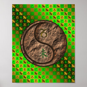 Póster Capricornio y cabra terrestre