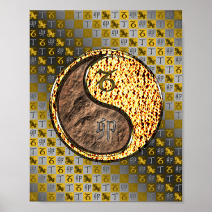 Póster Capricornio y Conejo de Fuego