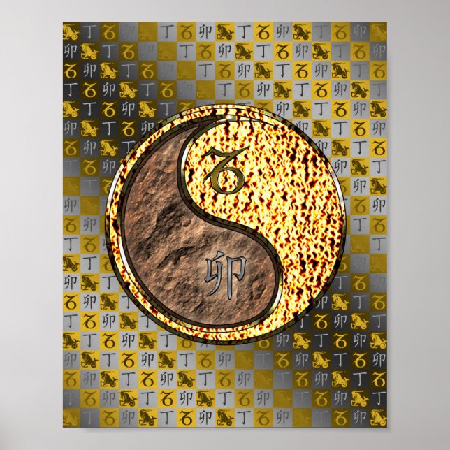 Póster Capricornio y Conejo de Fuego (Frente)