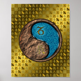 Póster Capricornio y dragón de agua