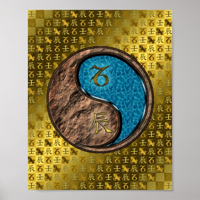 Póster Capricornio y dragón de agua (Frente)