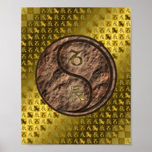 Póster Capricornio y dragón terrestre