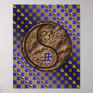 Póster Capricornio y Ox terrestre