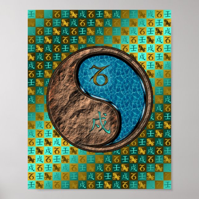 Póster Capricornio y Perro de Agua (Frente)