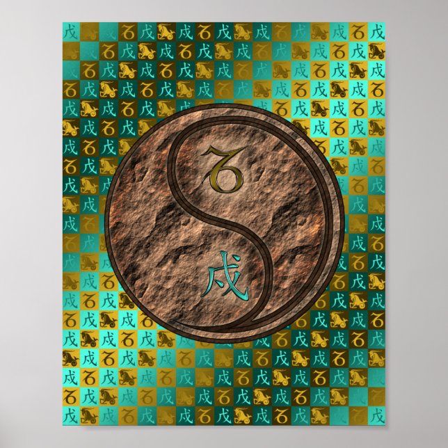 Póster Capricornio y Perro de la Tierra (Frente)