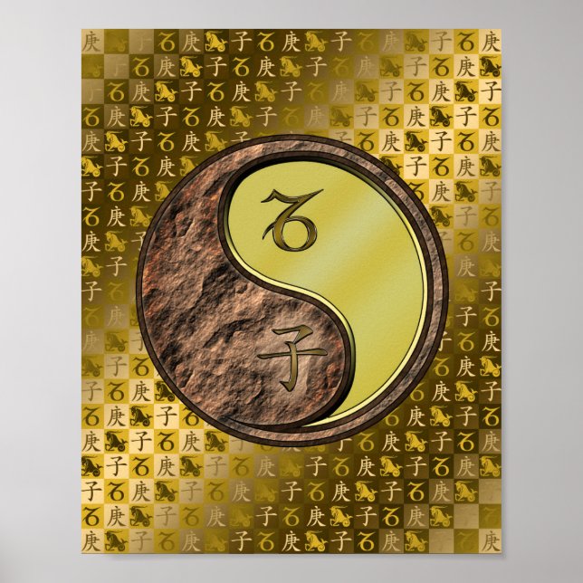 Póster Capricornio y rata Metalizado (Frente)