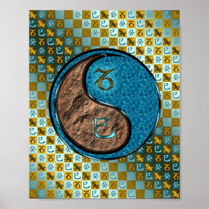 Póster Capricornio y serpiente de agua