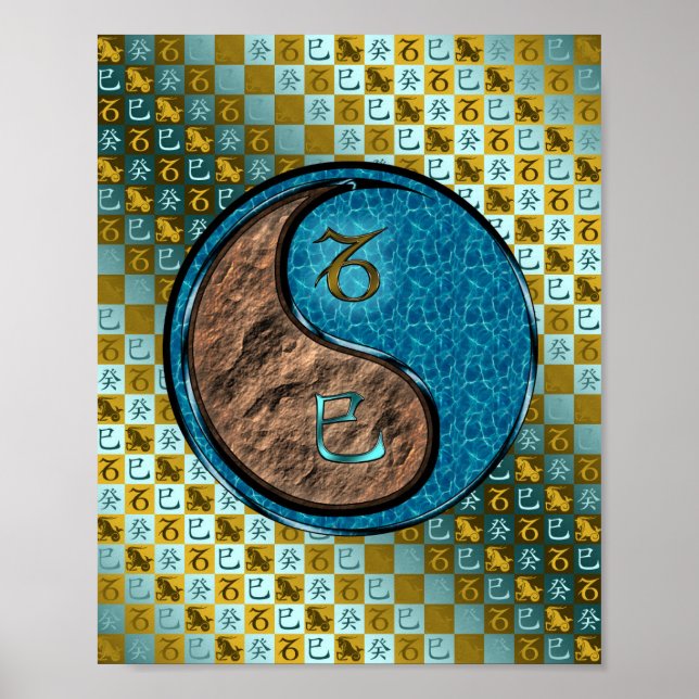 Póster Capricornio y serpiente de agua (Frente)