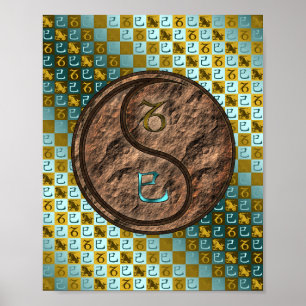 Póster Capricornio y serpiente terrestre