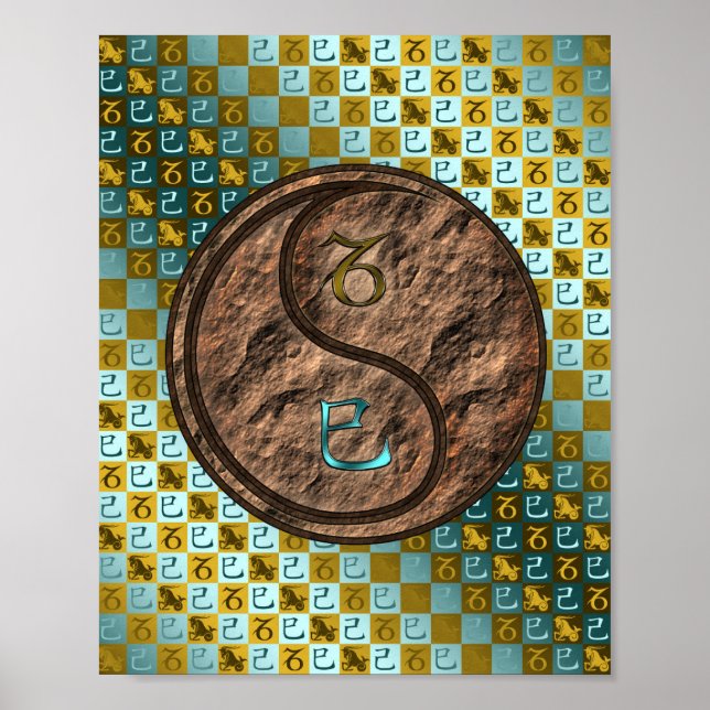 Póster Capricornio y serpiente terrestre (Frente)