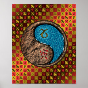 Póster Capricornio y tigre de agua