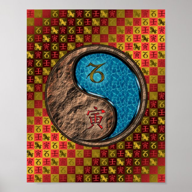 Póster Capricornio y tigre de agua (Frente)