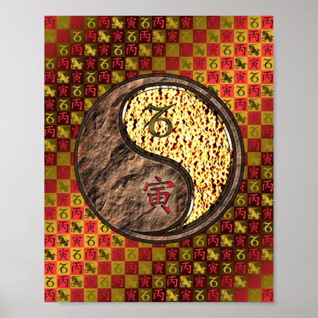 Póster Capricornio y tigre de fuego (Frente)