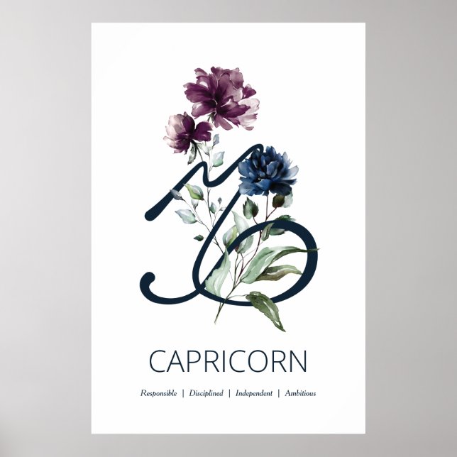 Póster Capricornio Zodiac Star Sign Art Print (Frente)