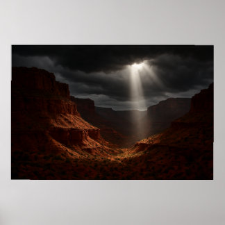 Póster Caprock Canyons Poster - Dramatic Sunbeam Print