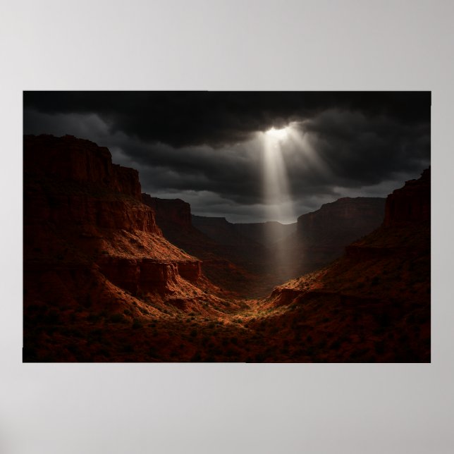 Póster Caprock Canyons Poster - Dramatic Sunbeam Print (Frente)