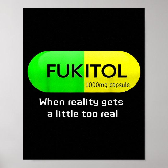 Póster Cápsula de Medicamento Divertido Gooditol Humor de (Frente)