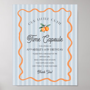 Póster Cápsula de tiempo de cumpleaños de Blue Little Cut