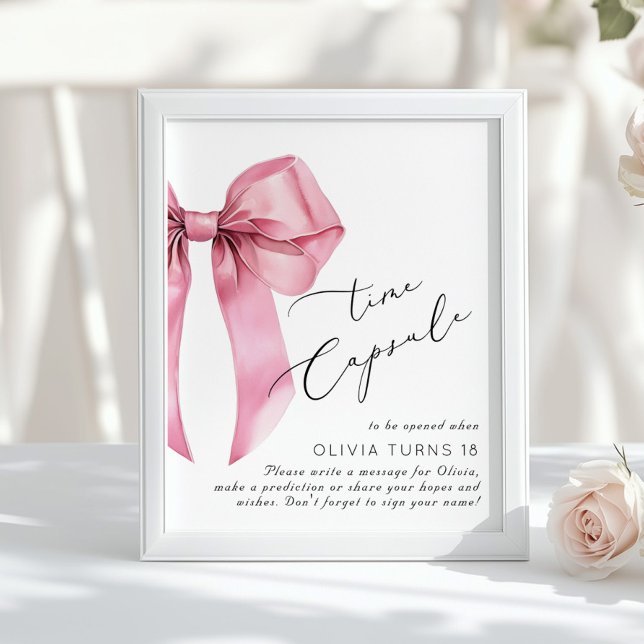 Póster Cápsula de tiempo de cumpleaños de plegado rosado (Subido por el creador)