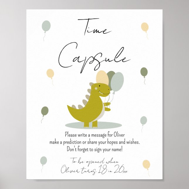 Póster Cápsula de tiempo de cumpleaños del champiñón fore (Frente)