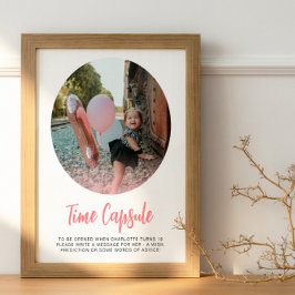Póster Cápsula de tiempo de fotografía de redondeo rosa m