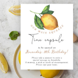 Póster Cápsula de tiempo de limón 1er cumpleaños neutra d