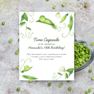 Póster Cápsula de tiempo de paz 1 cumpleaños neutra de gé