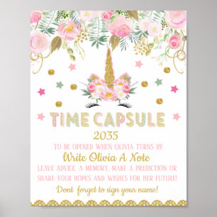 Póster Cápsula de tiempo de unicornio
