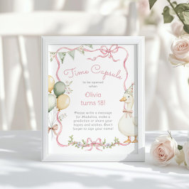 Póster Cápsula de tiempo ganso primer arco rosado de cump