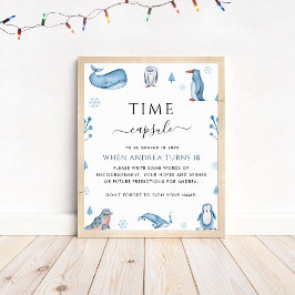 Póster Cápsula del primer cumpleaños de invierno de los a