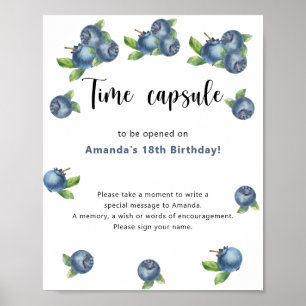 Póster Cápsula del tiempo de arándanos 1er cumpleaños