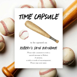 Póster Cápsula del tiempo de béisbol 1er cumpleaños