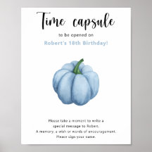 Cápsula del tiempo de Calabaza Azul 1er cumpleaños