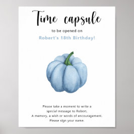 Póster Cápsula del tiempo de Calabaza Azul 1er cumpleaños