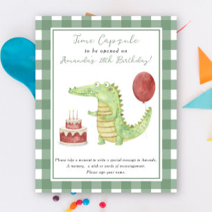 Póster Cápsula del tiempo de cocodrilo cumpleaños 1er gén