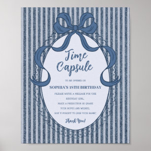 Póster Cápsula del Tiempo de Cumpleaños de Mezclilla Coqu