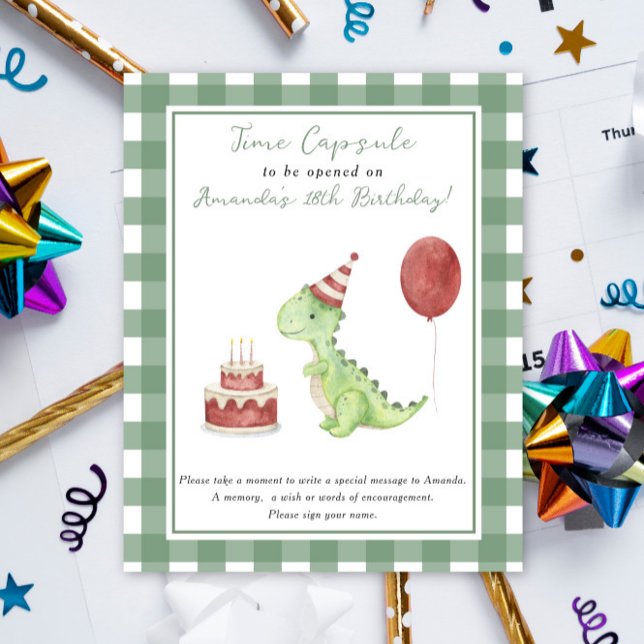 Póster Cápsula del tiempo de Dino cumpleaños 1º género ne (Subido por el creador)