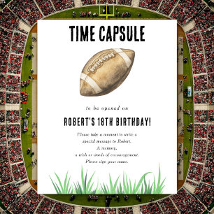 Póster Cápsula del tiempo de fútbol cumpleaños 1 