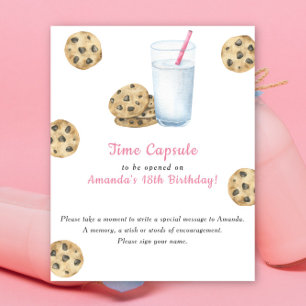 Póster Cápsula del tiempo de galletas y leche 1er cumplea